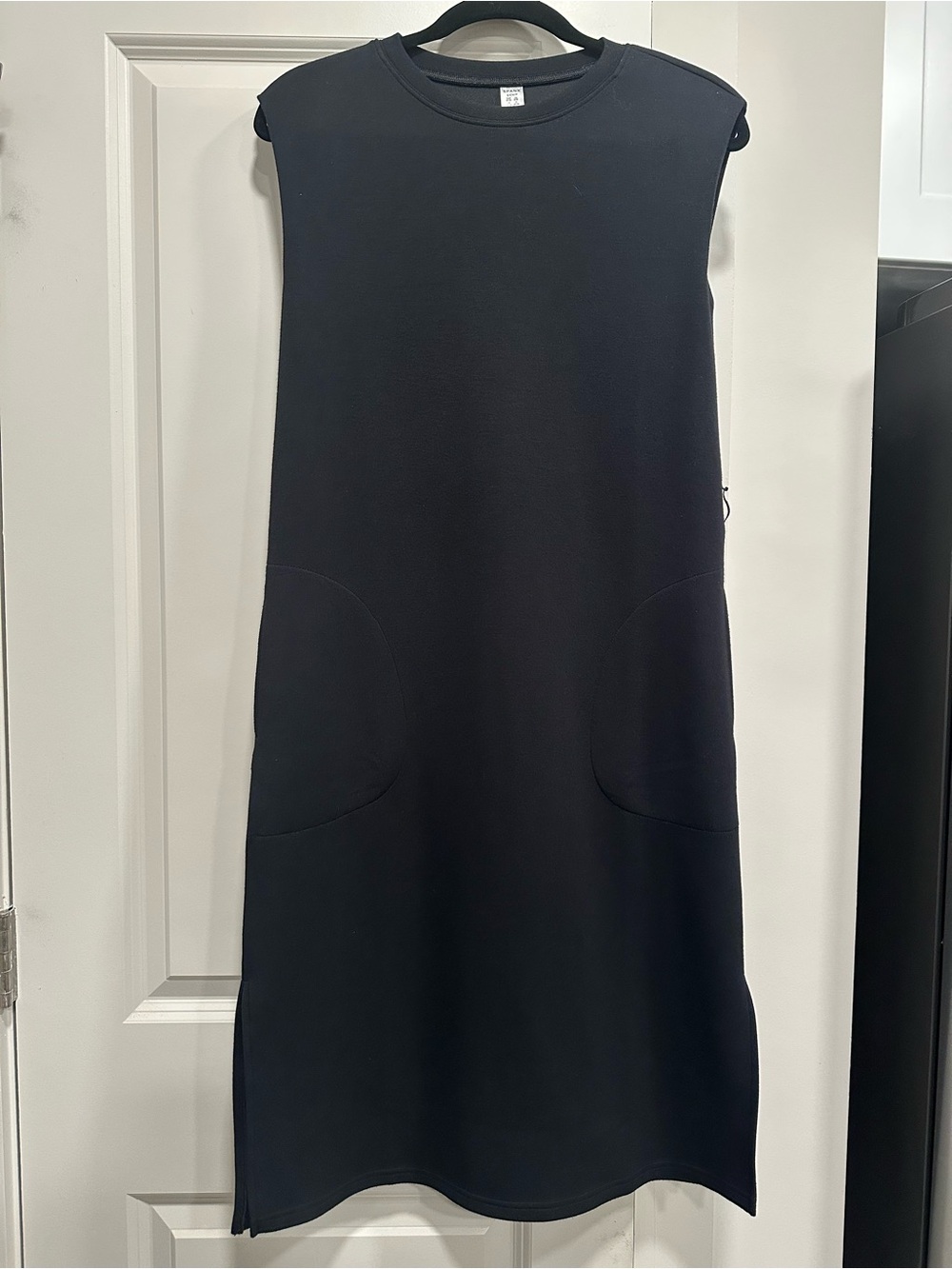 SPANX AirEssentials Sleeveless Midi Dress with Pockets | Black | Size Small